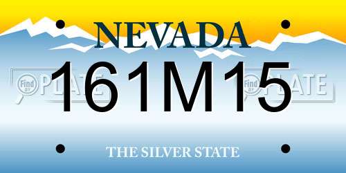 161M15 Nevada License Plate