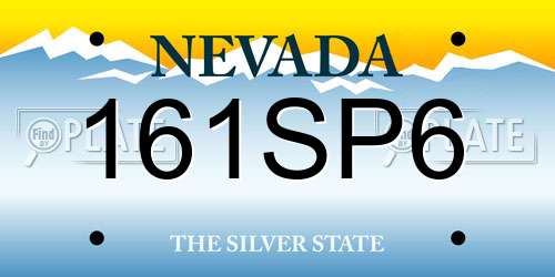 161SP6 Nevada License Plate