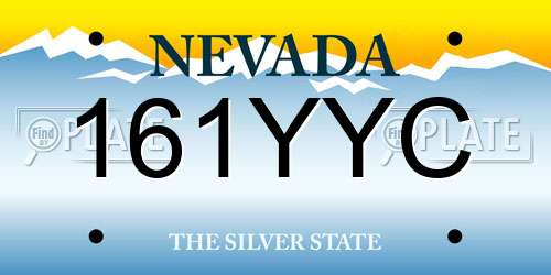 161YYC Nevada License Plate