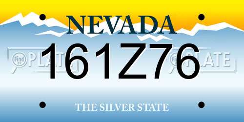 161Z76 Nevada License Plate
