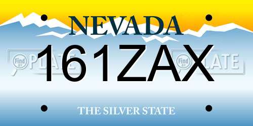 161ZAX Nevada License Plate