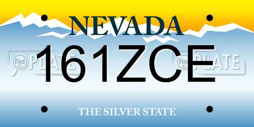 161ZCE Nevada License Plate