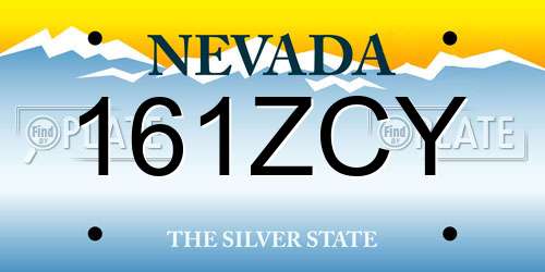 161ZCY Nevada License Plate