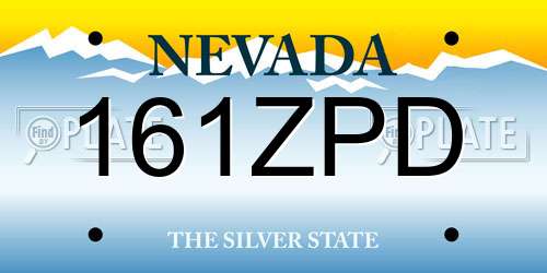 161ZPD Nevada License Plate