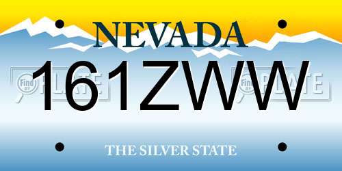 161ZWW Nevada License Plate
