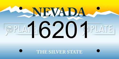16201 Nevada License Plate