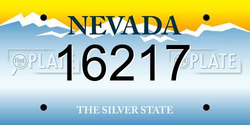 16217 Nevada License Plate