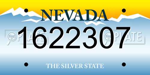 1622307 Nevada License Plate