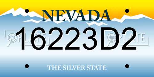 16223D2 Nevada License Plate