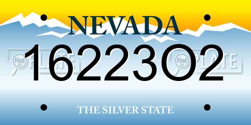16223O2 Nevada License Plate