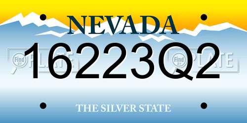 16223Q2 Nevada License Plate