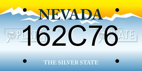 162C76 Nevada License Plate