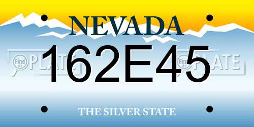162E45 Nevada License Plate