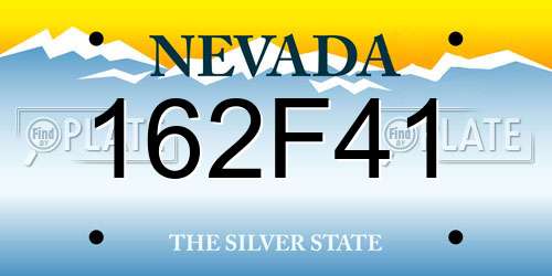 162F41 Nevada License Plate