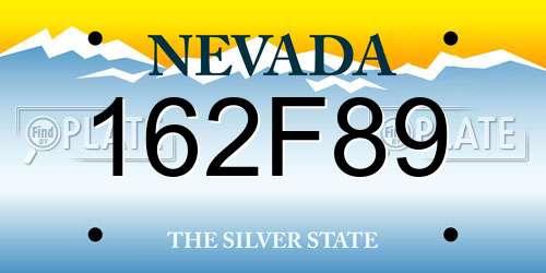 162F89 Nevada License Plate