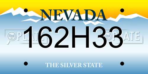162H33 Nevada License Plate