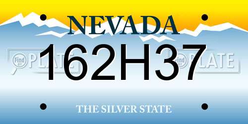 162H37 Nevada License Plate