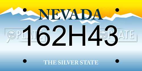 162H43 Nevada License Plate
