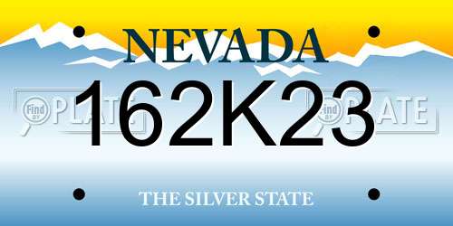 162K23 Nevada License Plate