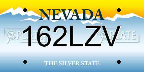 162LZV Nevada License Plate