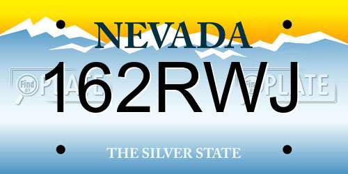 162RWJ Nevada License Plate