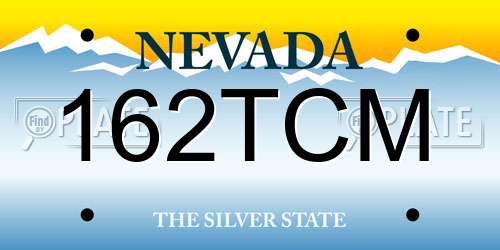 162TCM Nevada License Plate