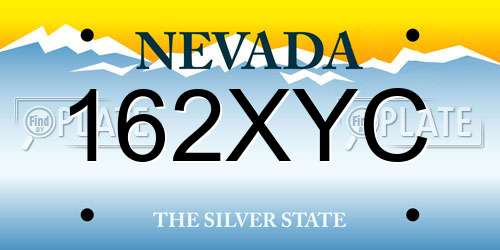 162XYC Nevada License Plate