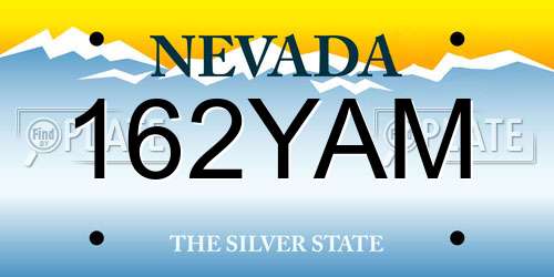 162YAM Nevada License Plate