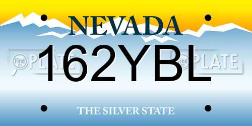 162YBL Nevada License Plate