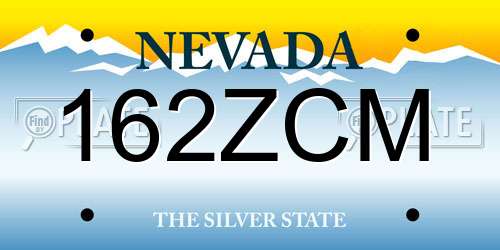 162ZCM Nevada License Plate