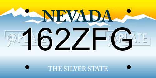 162ZFG Nevada License Plate