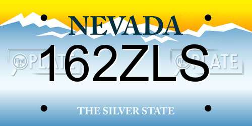 162ZLS Nevada License Plate
