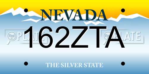 162ZTA Nevada License Plate