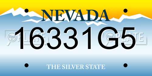 16331G5 Nevada License Plate