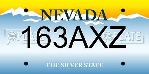 163AXZ Nevada License Plate