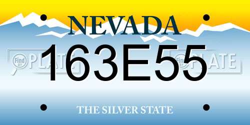 163E55 Nevada License Plate