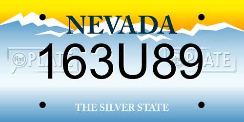 163U89 Nevada License Plate