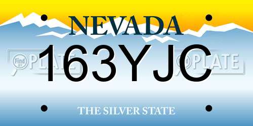 163YJC Nevada License Plate