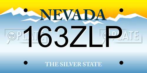 163ZLP Nevada License Plate