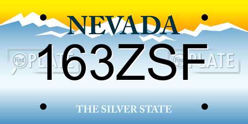 163ZSF Nevada License Plate