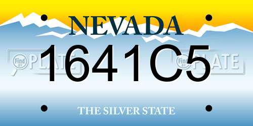 1641C5 Nevada License Plate