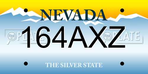 164AXZ Nevada License Plate
