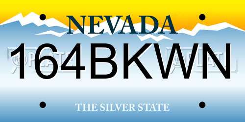 164BKWN Nevada License Plate