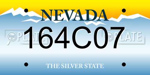 164C07 Nevada License Plate
