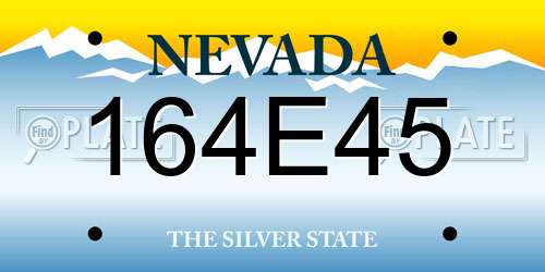 164E45 Nevada License Plate