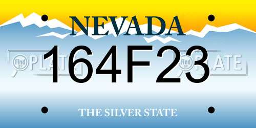 164F23 Nevada License Plate