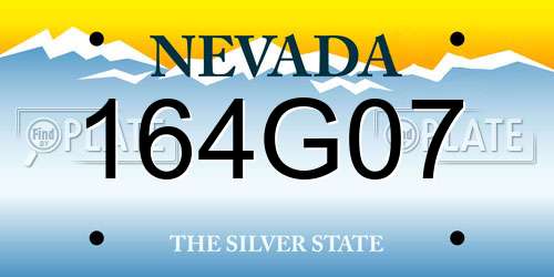 164G07 Nevada License Plate
