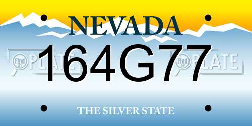 164G77 Nevada License Plate