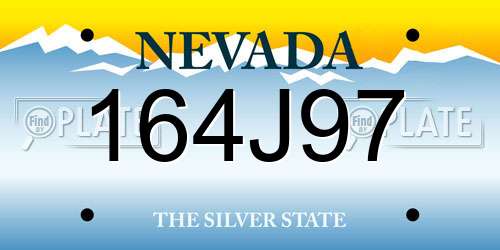 164J97 Nevada License Plate