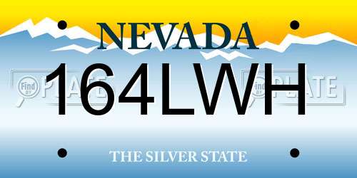 164LWH Nevada License Plate